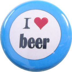 I love beer Button blau